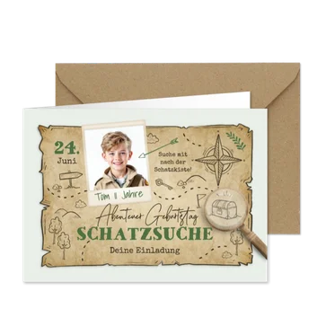 Schatzsuche Kindergeburtstag Einladung Foto